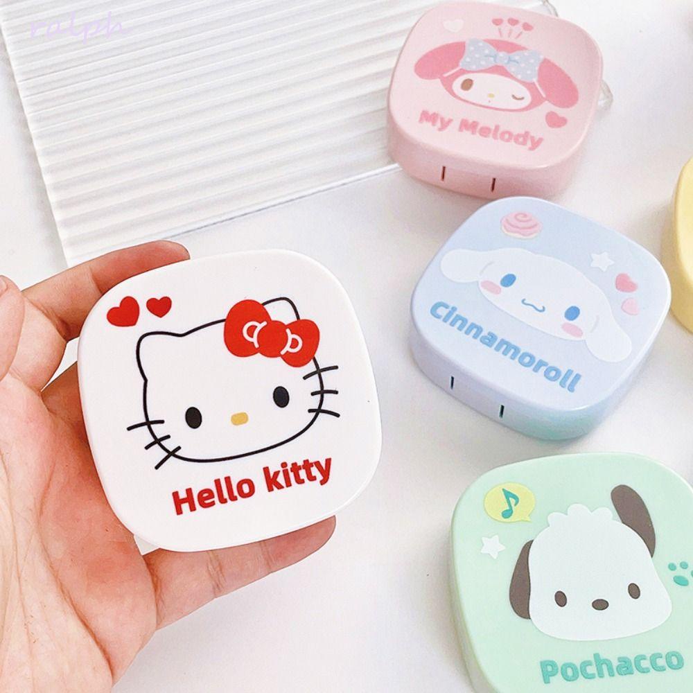 Hộp Đựng Kính Áp Tròng Hình Kuromi Cinnamonroll Hoạt Hình Kèm Gương Tiện Dụng Mang Theo Du Lịch Cho Nam Và Nữ