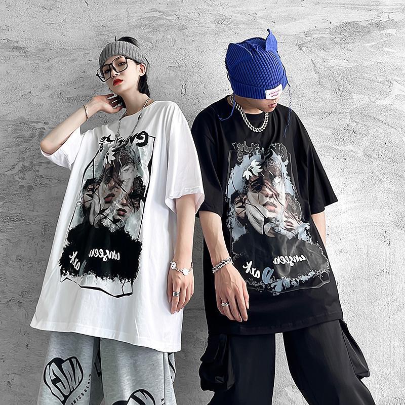 Áo Thun Tay Ngắn Dáng Rộng Cỡ Lớn 150kg Phong Cách Hip Hop Thời Trang Mùa Hè Cho Nữ