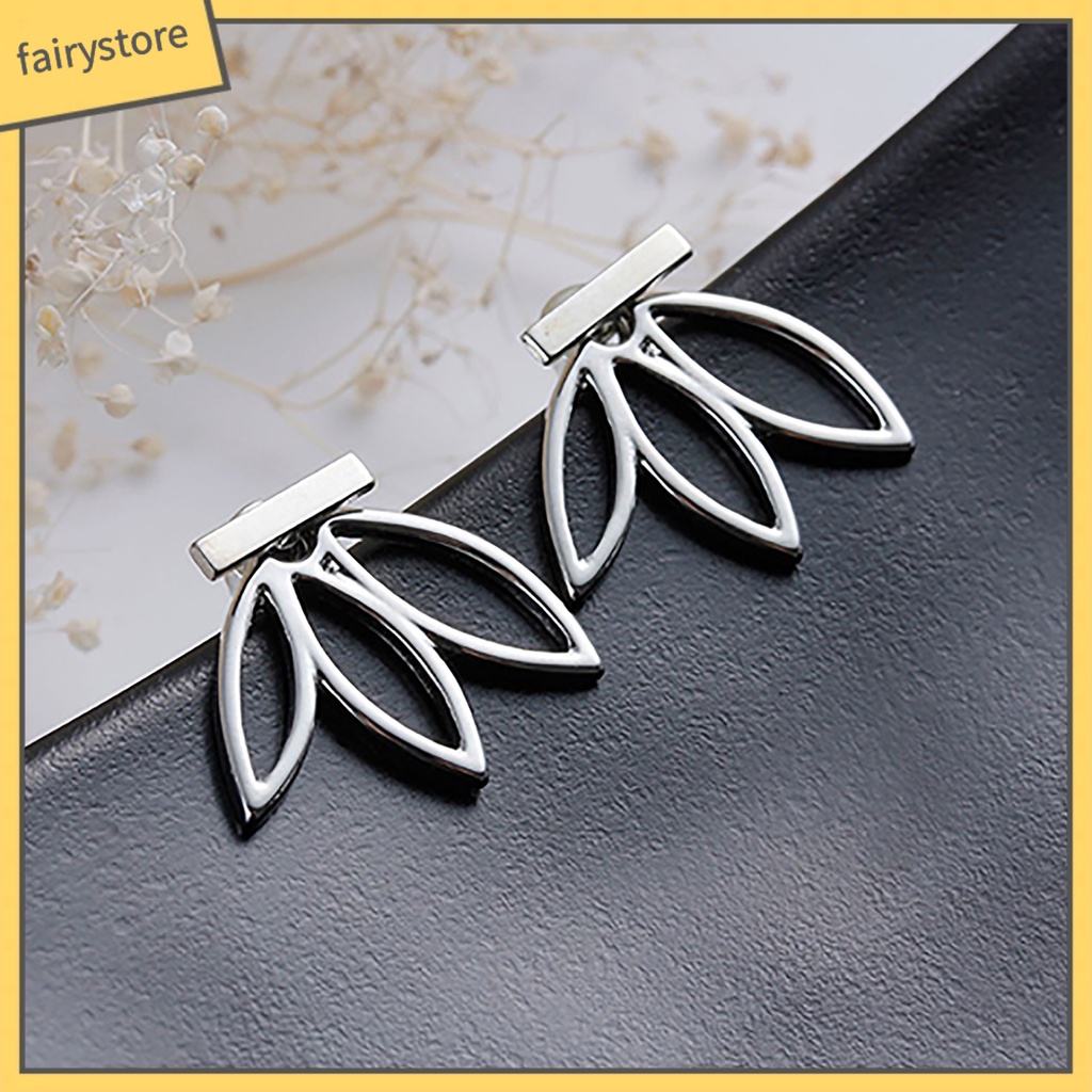 1 Đôi Bông Tai Hai Mặt Hình Hoa Sen Thời Trang Dành Cho Nữ