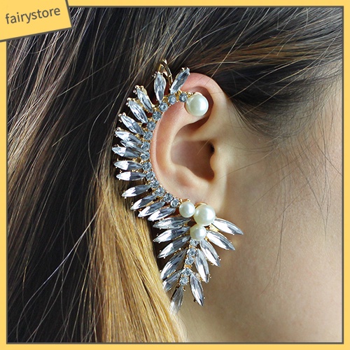 Khuyên Vành Tai Đính Đá Và Ngọc Trai Giả Thời Trang Thanh Lịch Dành Cho Nữ