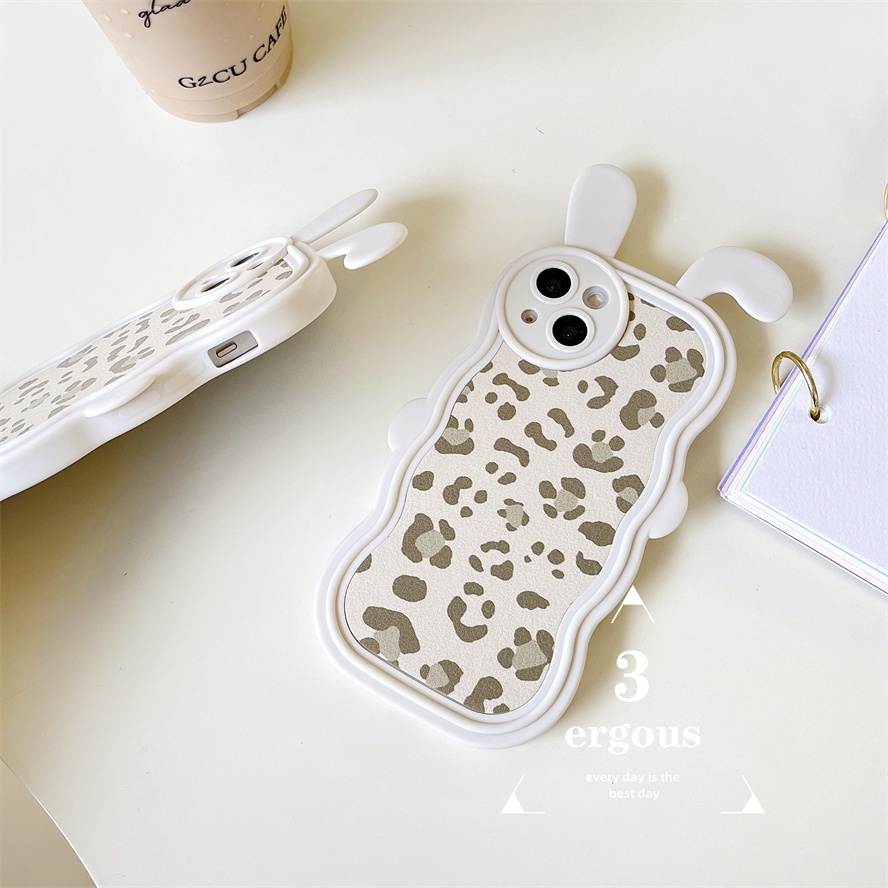 Ear CaseỐp Điện Thoại TPU Mềm Họa Tiết Da Báo Sành Điệu Cho IPhone 14 13 12 11 Pro Max X XR Xs Max
