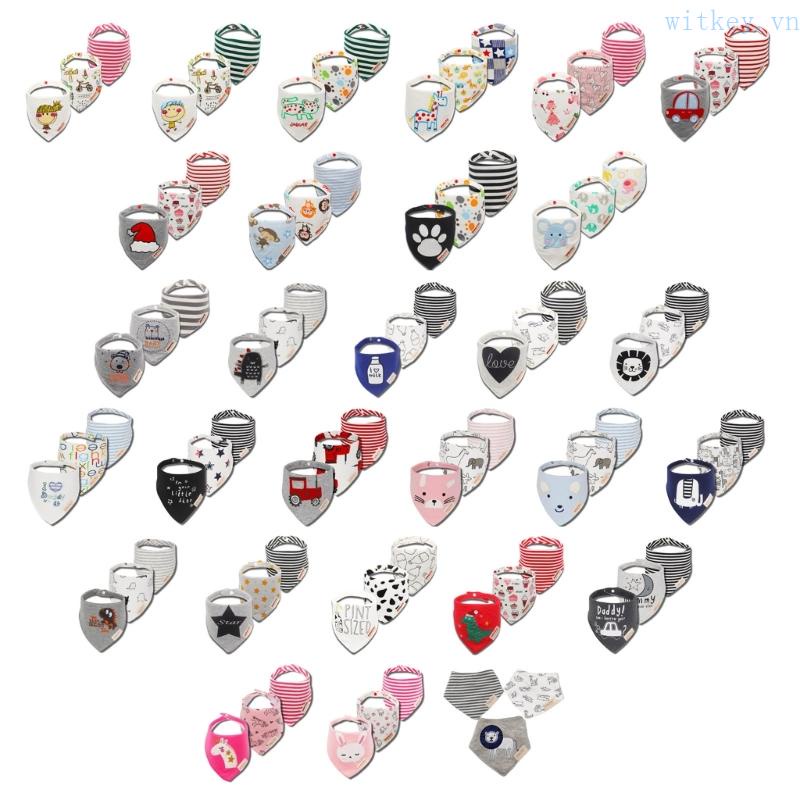 Yếm Ăn Tam Giác In Họa Tiết Chất Liệu Thấm Hút Tốt Tiện Dụng Cho Bé