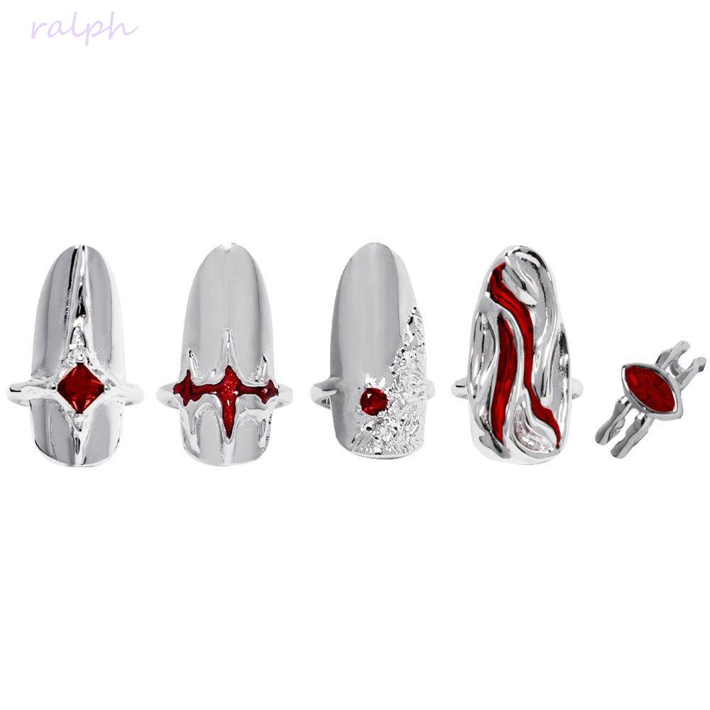 Bộ Nhẫn Đeo Khớp Ngón Tay Dạng Hở Phối Dây Xích Kiểu Vintage Thời Trang Cho Bạn Gái