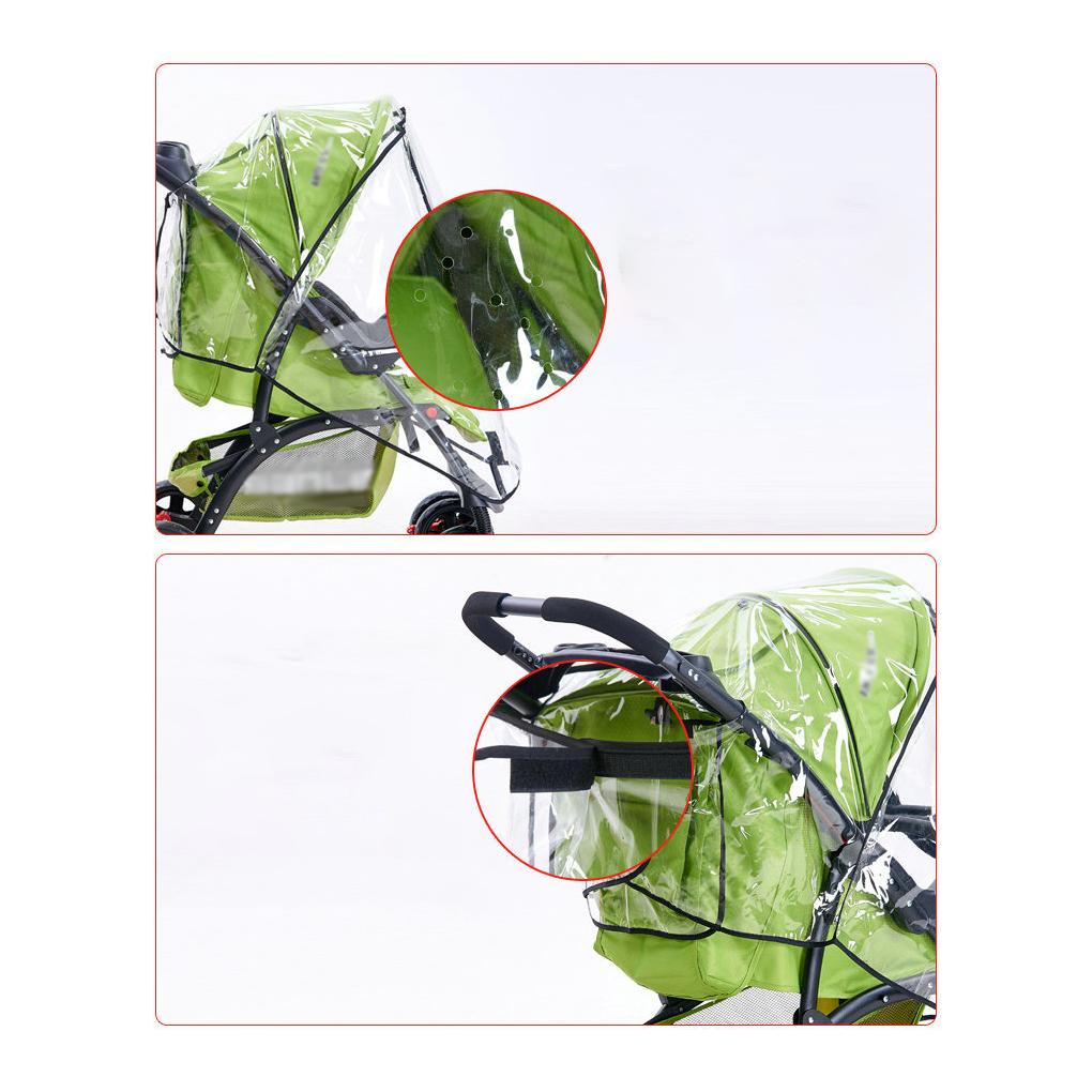 Tấm Che Nắng Mưa Trong Suốt Chống Bụi Chống Nước Có Khóa Kéo Thông Dụng Cho Xe Đẩy Em Bé