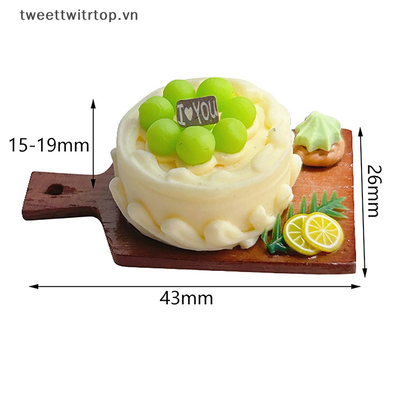 Mô Hình Bánh Kem Tráng Miệng Trang Trí Nhà Búp Bê