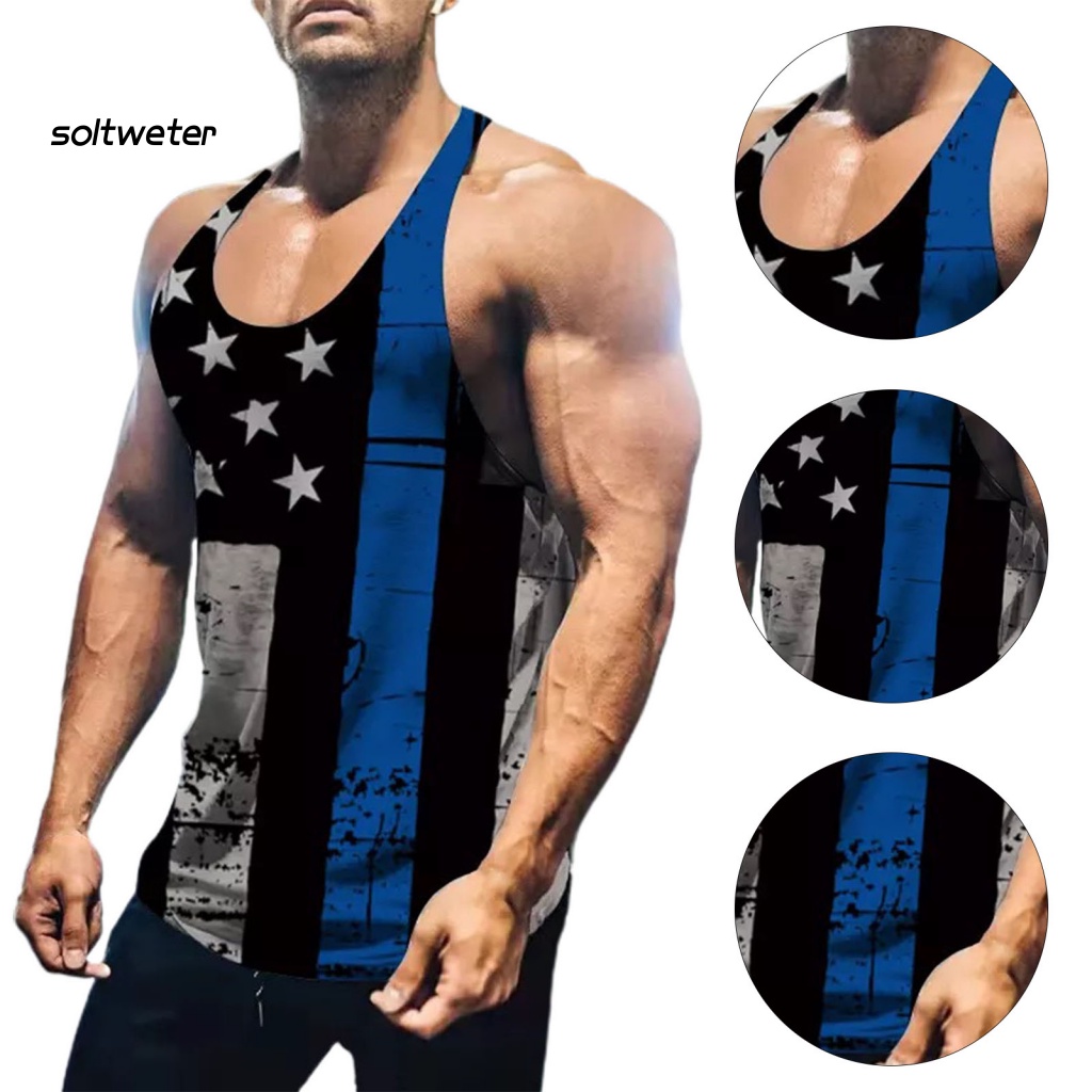 Áo Tank Top Sát Nách Mềm Mỏng In Họa Tiết 3D Phong Cách Thể Thao Thời Trang Mùa Hè Cho Nam