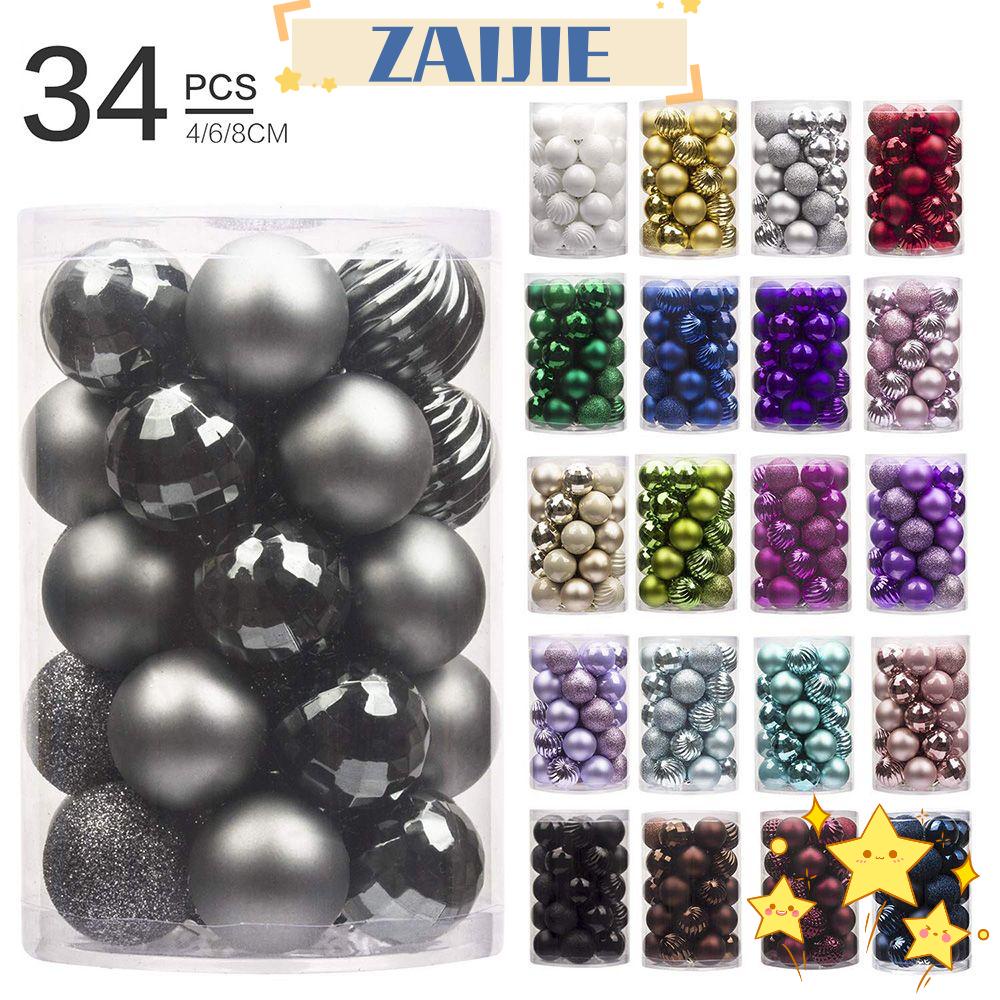 Set 24 Quả Châu Bằng Nhựa 4cm 34Cm Dùng Trang Trí Giáng Sinh