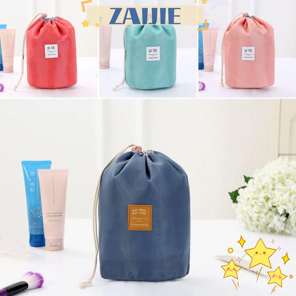 Túi Đựng Mỹ Phẩm ZAIJIE24 Hình Trụ Có Dây Rút Tiện Dụng Mang Theo Du Lịch