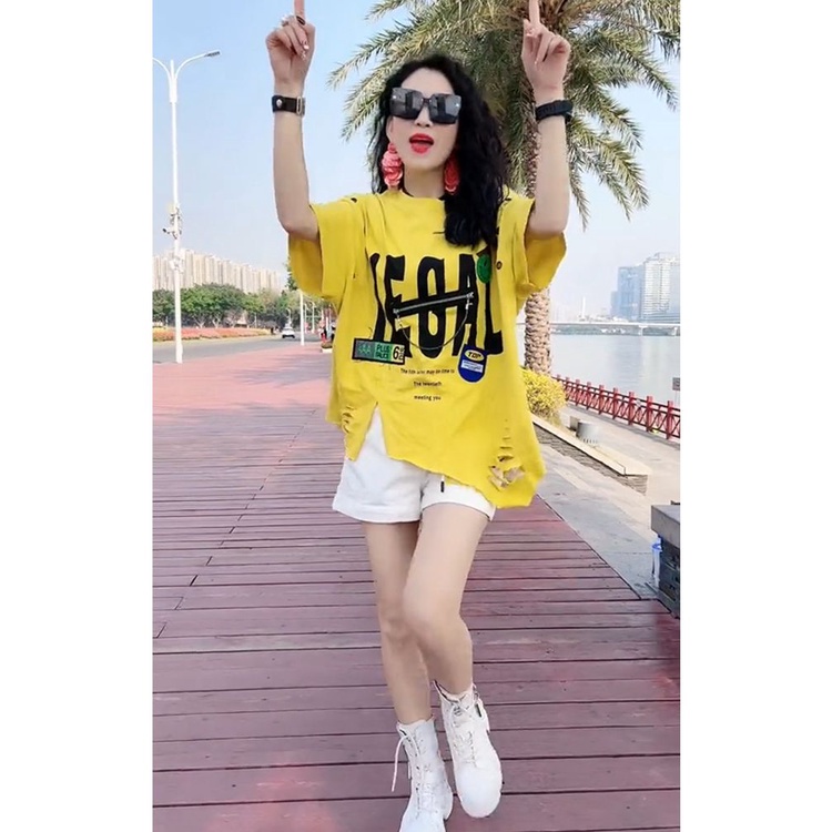 Áo Thun Cotton Dáng Rộng Thời Trang Mùa Hè 2023 Cho Nữ