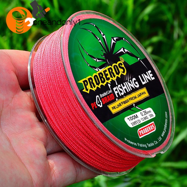 1 Cuộn Dây Câu Cá Bện 4 Sợi Chất Lượng Cao 0.4M 100m#-10# Cuộn Dây Pe Bện 6-100lb Siêu Co Giãn Nhiều Màu