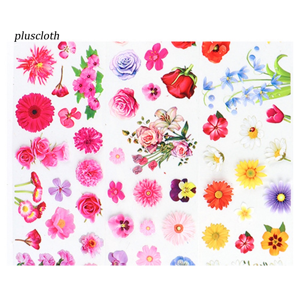 Set 10 Miếng Dán Trang Trí Móng Tay Họa Tiết Hoa Lấp Lánh Lâu Trôi Cho Nữ