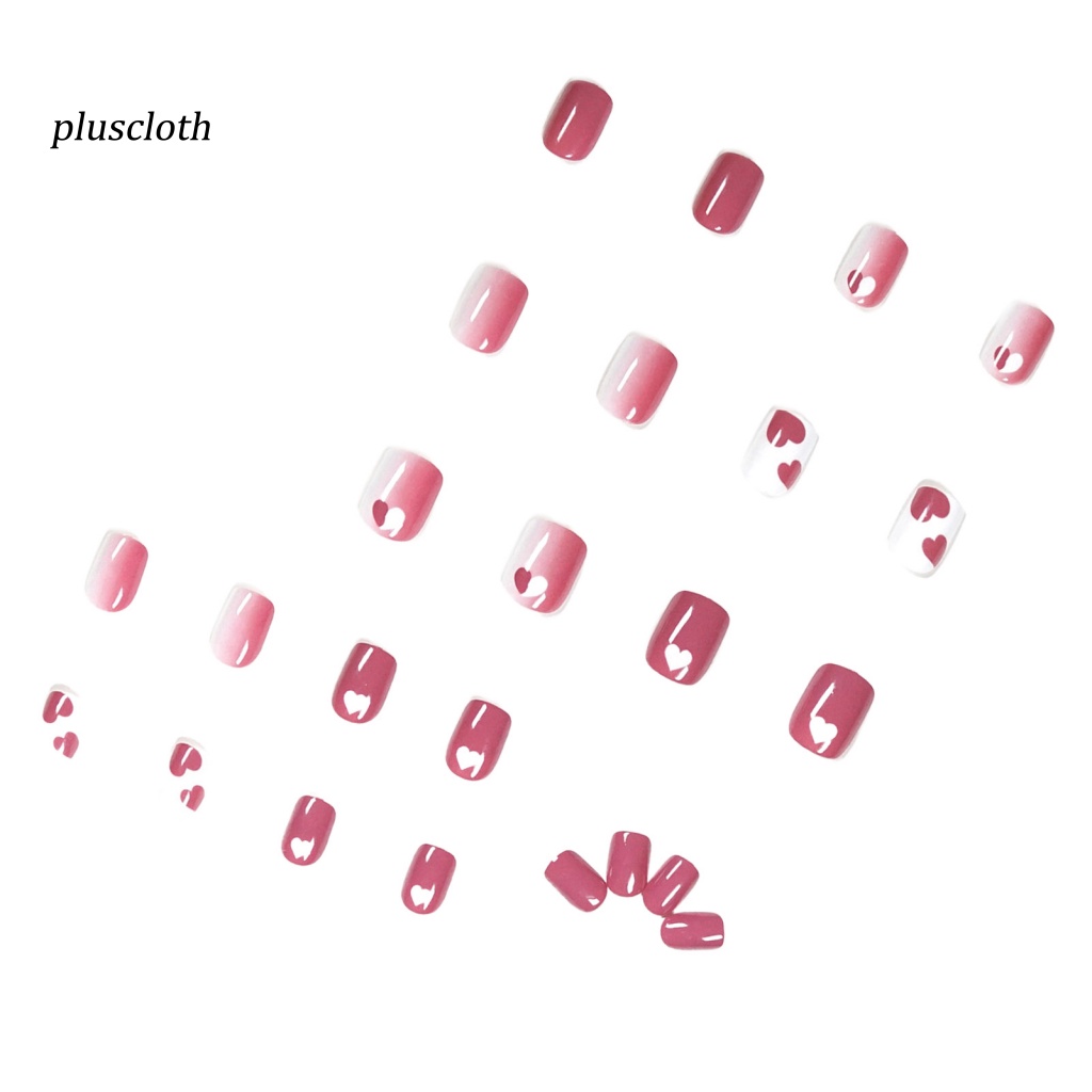 1 Bộ Móng Tay Giả Hình Trái Tim Bằng Nhựa ABS