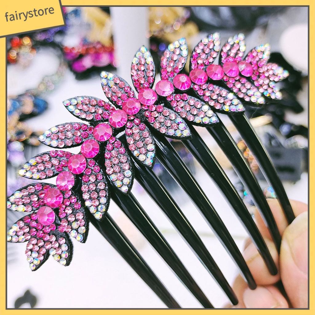 Lược Cài Tóc Hình Hoa Đính Đá Sang Trọng Cho Cô Dâu