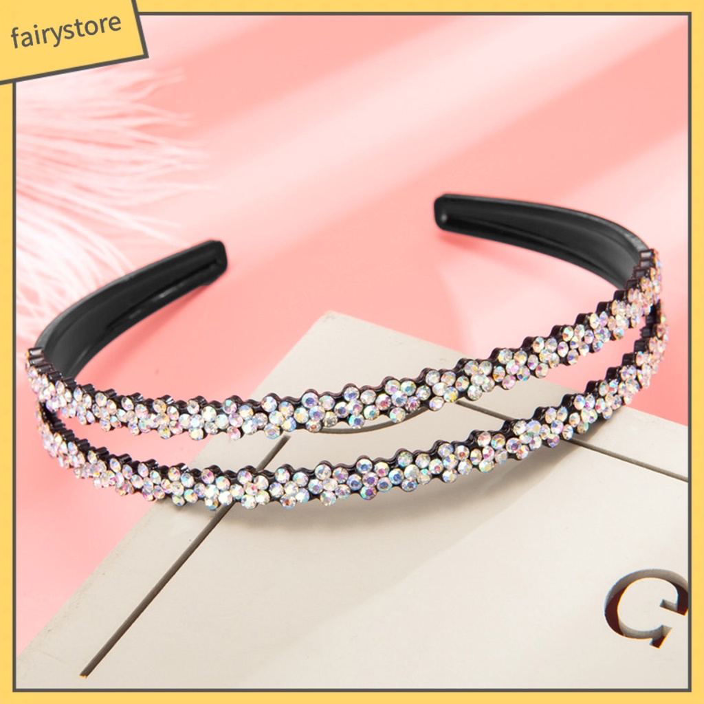 Băng Đô Cài Tóc Đính Đá Lấp Lánh Phong Cách Hàn Quốc Cho Nữ