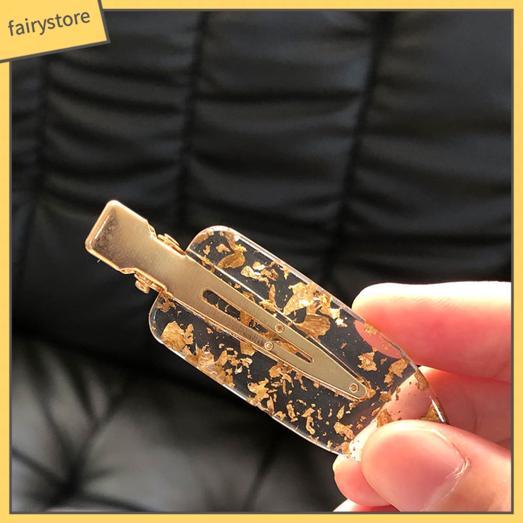 1 Cặp Kẹp Tóc Hình Chiếc Lá Bằng Kim Loại Gọn Nhẹ Không Lông Xù