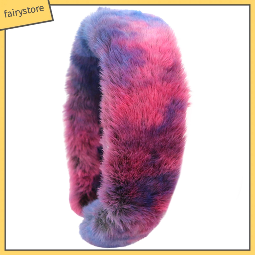 Băng Đô Cài Tóc Bằng Lông Thỏ Giả Nhiều Màu Sắc Phong Cách Retro Ngọt Ngào Dành Cho Nữ