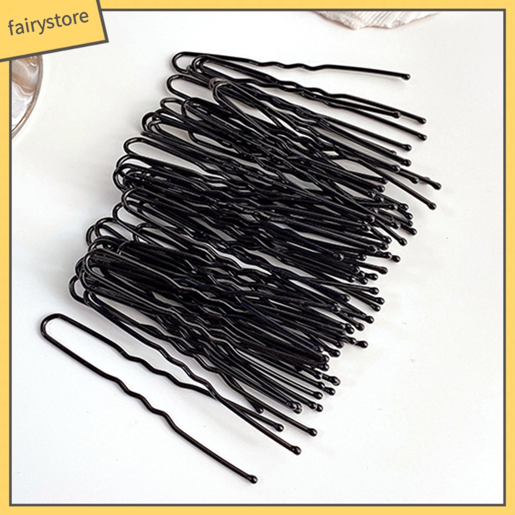 Set 100 Kẹp Tóc Hình Chữ U Bằng Kim Loại Gọn Nhẹ