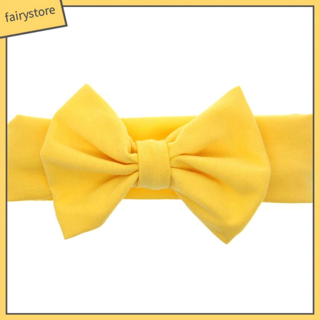 Băng Đô Nơ Màu Trơn Co Giãn Tốt Dễ Thương Dành Cho Bé Gái