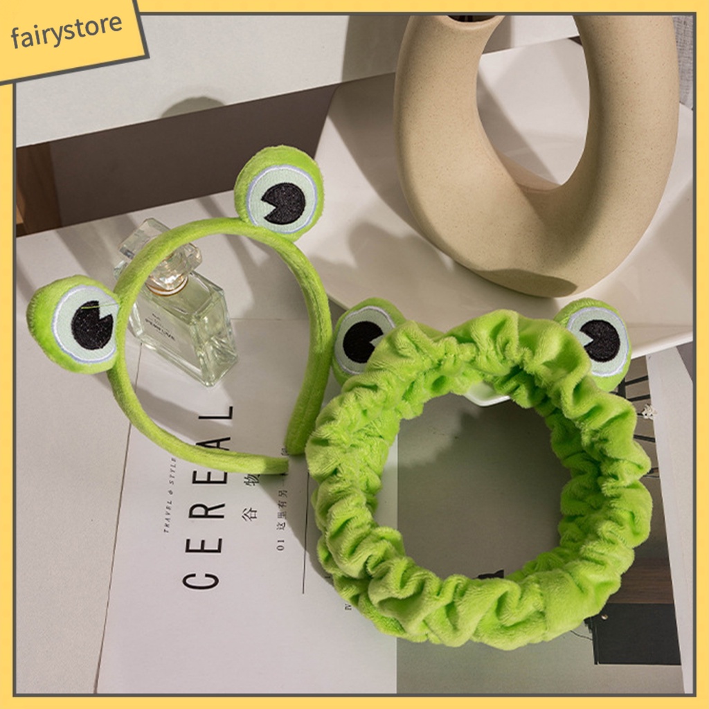 Băng Đô Cài Tóc Co Giãn Chống Trượt Hình Ếch Cho Nữ