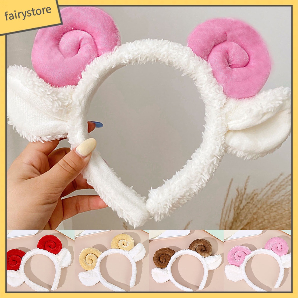 Băng Đô Cài Tóc Rửa Mặt Hình Tai Cừu Hoạt Hình Dễ Thương Cho Nữ