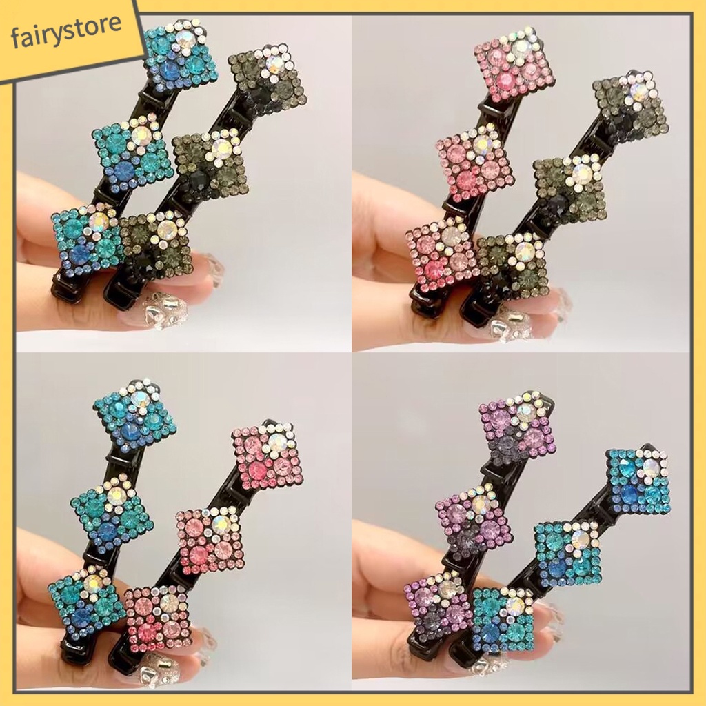 Bộ 2 Kẹp Tóc Bằng Acrylic Màu Sắc Lấp Lánh Chống Trượt Thân Thiện Với Da Dễ Sử Dụng