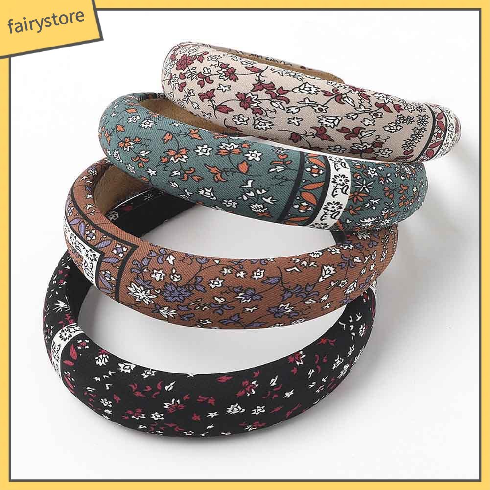 Băng Đô Cài Tóc Bằng Xốp In Họa Tiết Hoa Xinh Xắn Thời Trang Cho Nữ