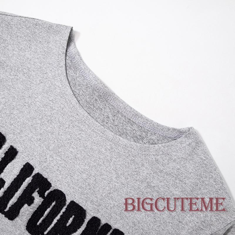 Áo Croptop Ngắn Tay Cổ Tròn Thêu Chữ Thời Trang Cho Nữ