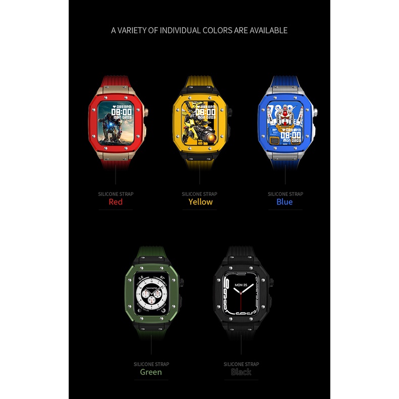 Ốp Bảo Vệ Bằng Silicon PC Dành Cho Đồng Hồ Thông Minh Apple Watch Case Series 8 7 6 SE 5 4 45mm 44mm