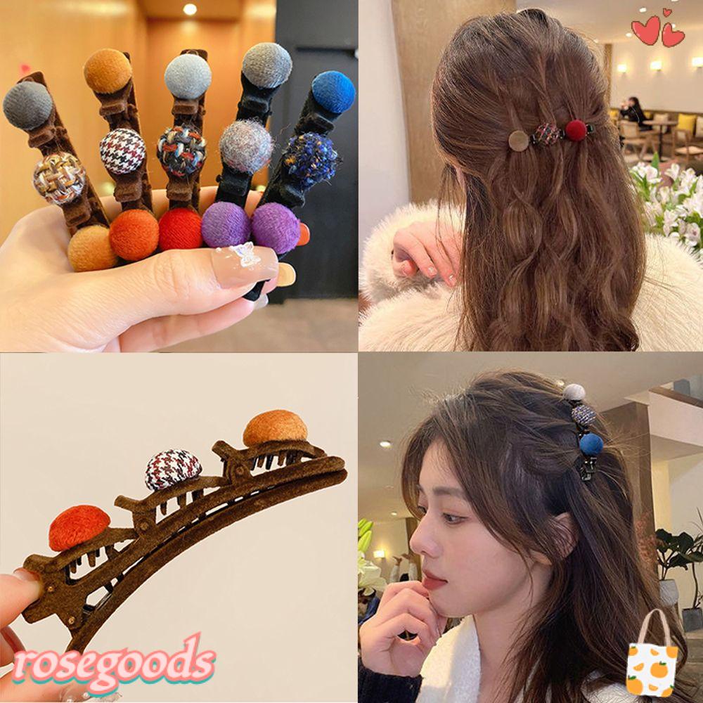 Kẹp Tóc Bện Hoa Hồng Thời Trang Cho Nữ