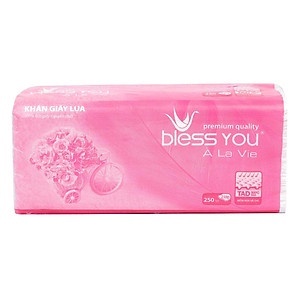 Khăn giấy lụa Bless You À La Vie 2 lớp gói 250 tờ