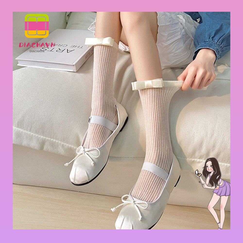 Vớ Lưới Phối Nơ Siêu Mỏng Thiết Kế Xinh Xắn