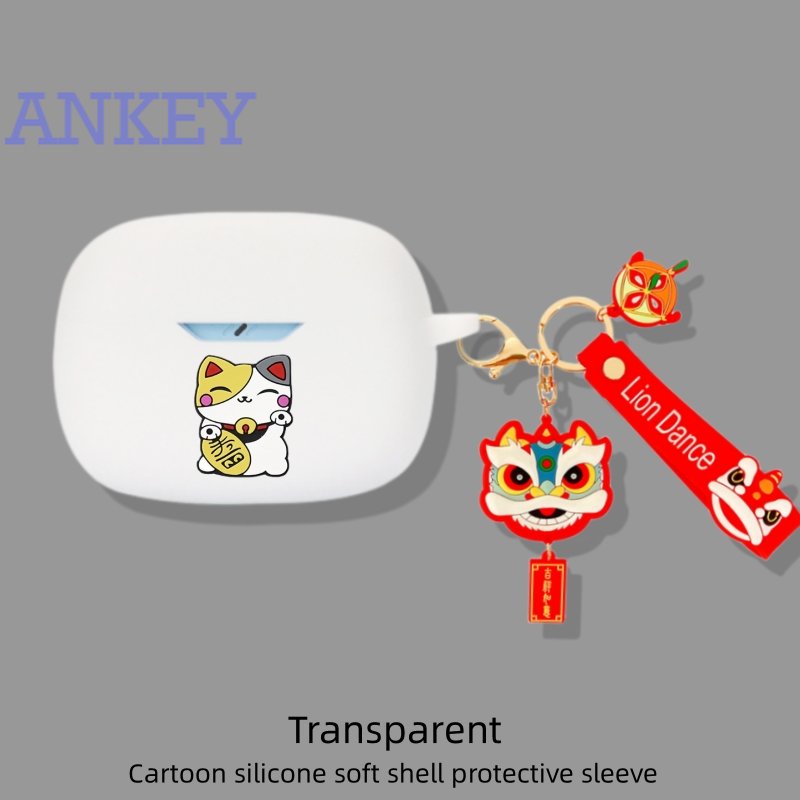 For Anker Soundcore A20i Case Lucky Cat dance lion amulet Cover Earphone Silicone Earbuds shell Soft Protective Headphone