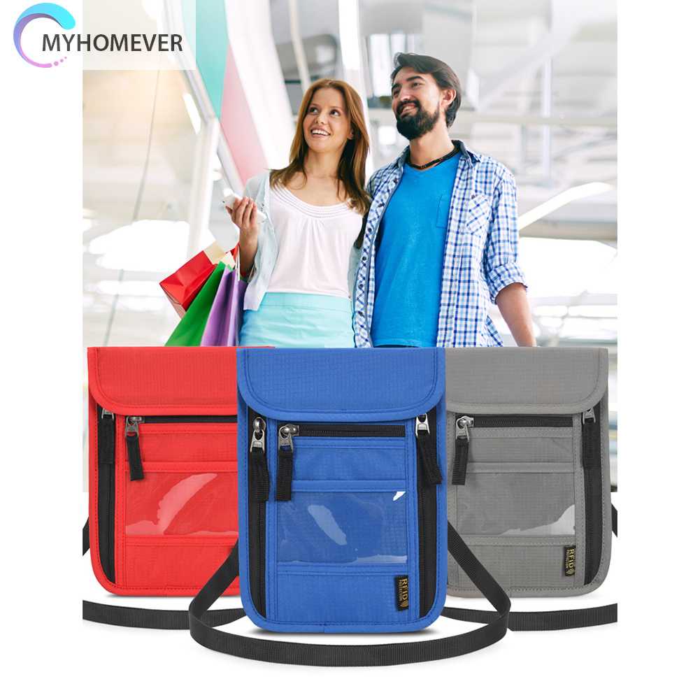 Ví Đựng Hộ Chiếu / Thẻ Đeo Cổ Đa Năng Tiện Dụng Mang Theo Du Lịch