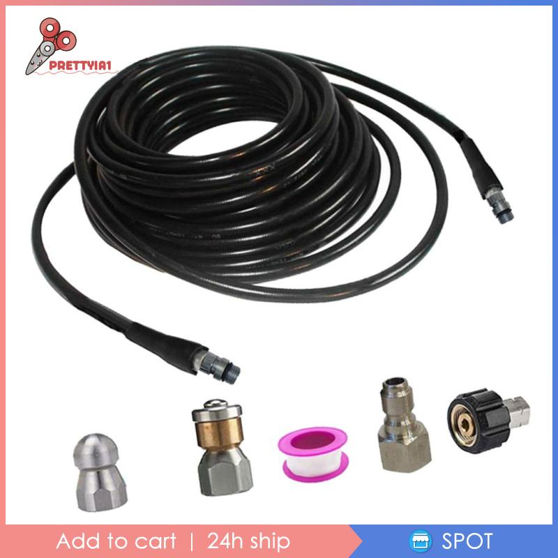 [Prettyia1] Bộ Dụng Cụ Làm Sạch Ống Nước Áp Suất Cao 10m