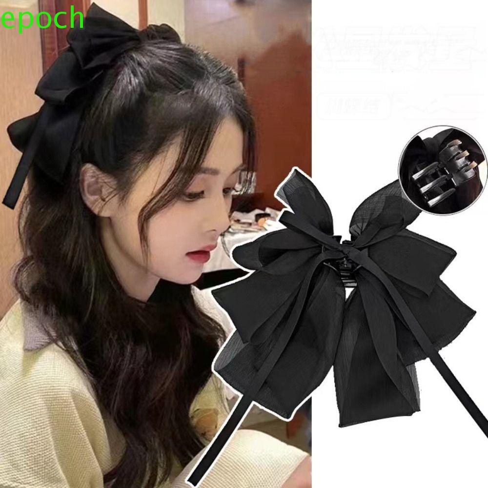 Epoch Kẹp Tóc Nơ Vải Y2K Thiết Kế Đơn Giản Ngọt Ngào Cho Nữ