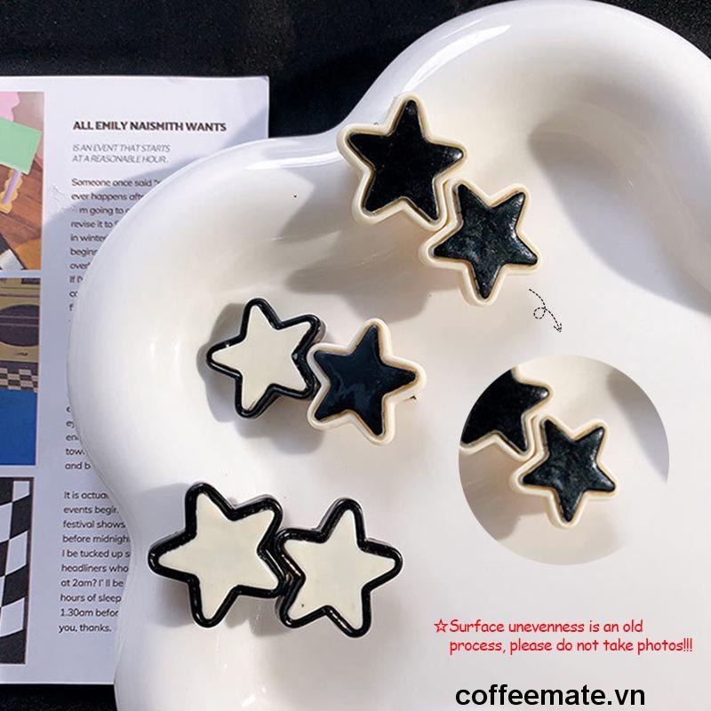 ⚡Kẹp Tóc Ngôi Sao Năm Cánh Màu Trắng Đen Phong Cách Hàn Quốc Dễ Thương Cho Nữ