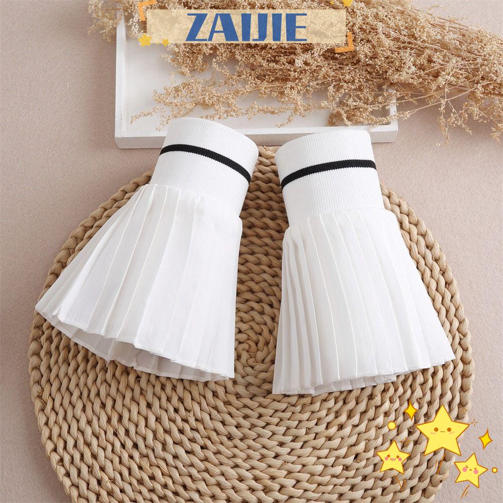 1 Cặp Găng Tay Giả Viền Bèo Bảo Vệ Chống Nắng Khi Mặc Áo Len Tiện Dụng ZAIJIE24