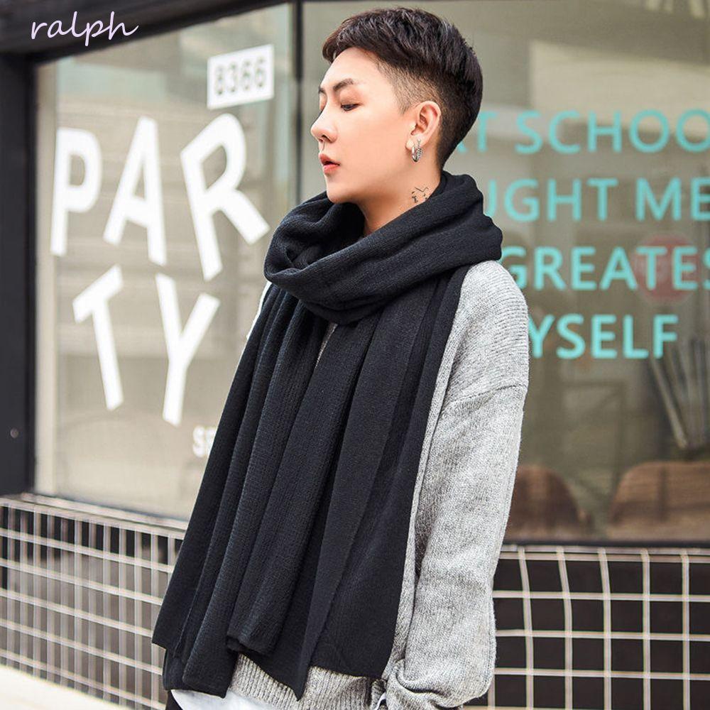 Khăn Choàng Dày Mềm Mại Màu Trơn Thời Trang Mùa Đông Cho Nam Và Nữ