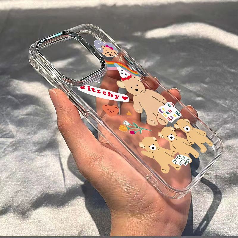 ✅Ốp Điện Thoại Mềm Chống Sốc Có Tay Cầm Hình Gấu Cho Apple iPhone1213 8 11plus max 14pro / 7