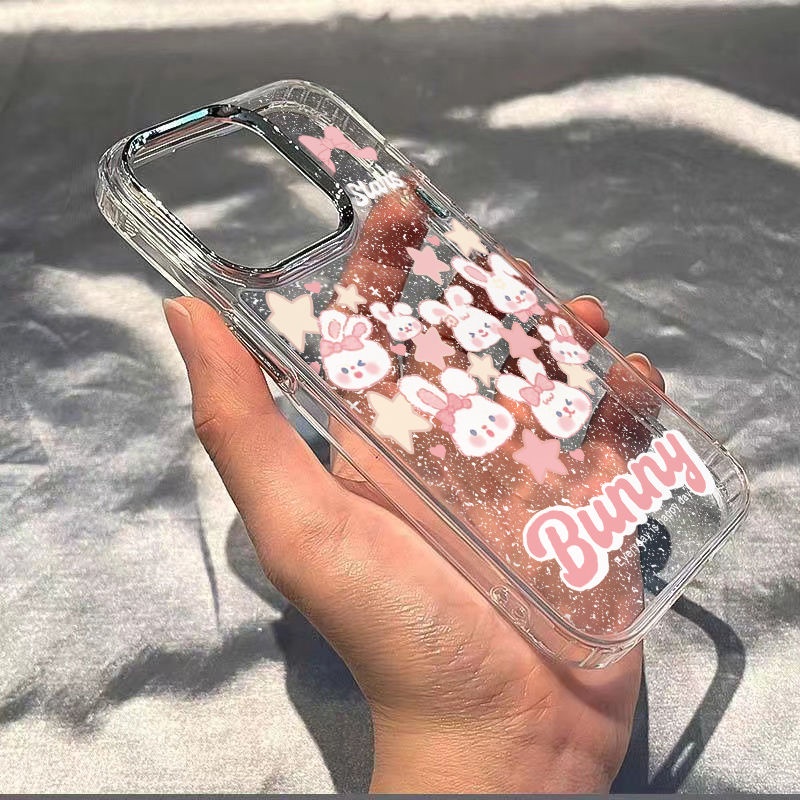 ✅Ốp Điện Thoại Mềm Chống Sốc In Hình Thỏ Hồng Đơn Giản Cho Iphone 714proins 11 plus 8 12 / 13 LS8K
