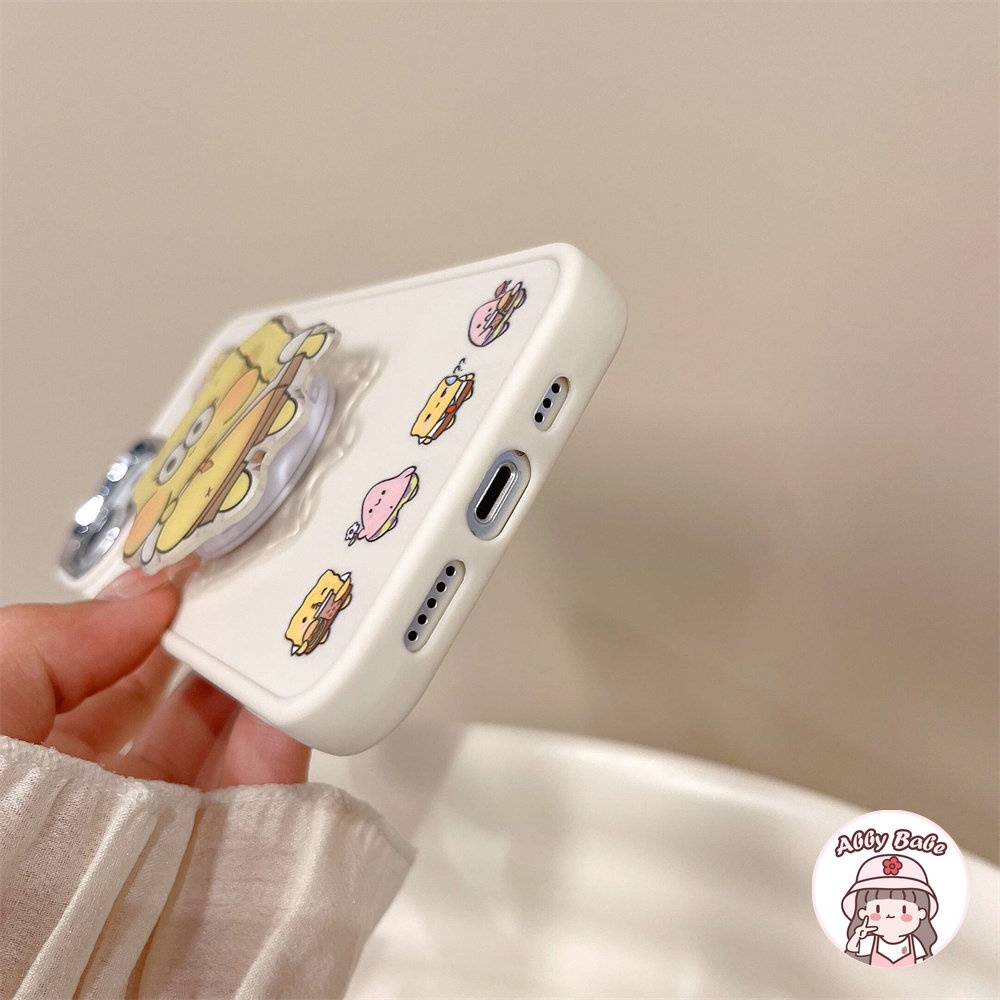 Ốp Điện Thoại TPU Dẻo Họa Tiết Hoạt Hình Spongebob Có Giá Đỡ Bảo Vệ Camera Cho IPhone 14 Pro Max 11 12 Pro Max