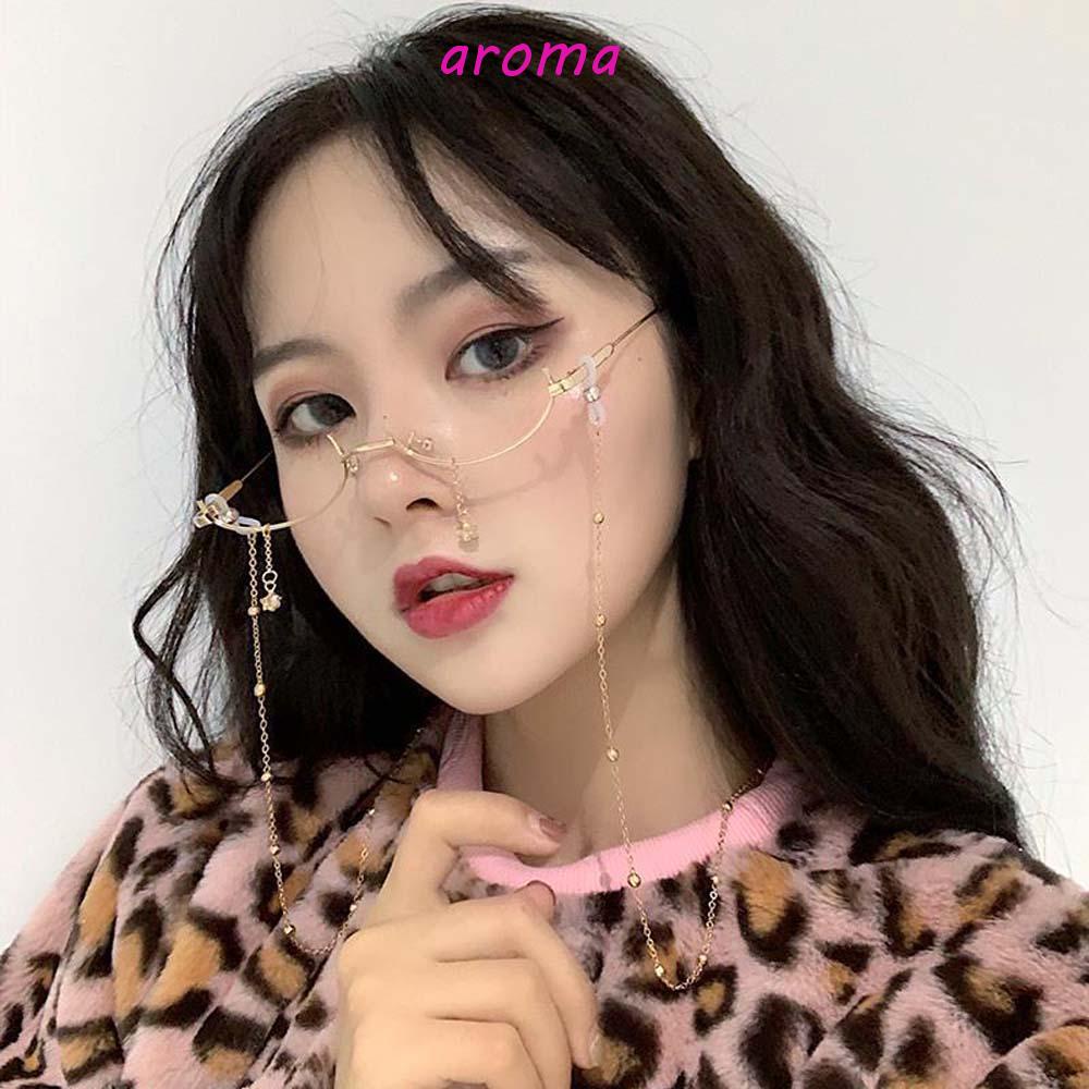 Mắt Kính Gọng Kim Loại Nửa Gọng Kim Loại Đơn Giản Cá Tính Phong Cách Hàn Quốc