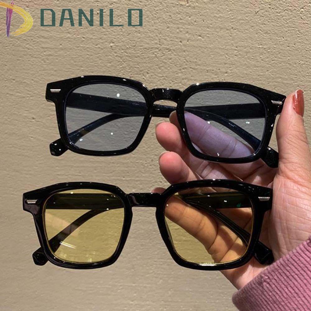 Kính Mát Gọng Vuông Trong Suốt Phong Cách Vintage Thời Trang