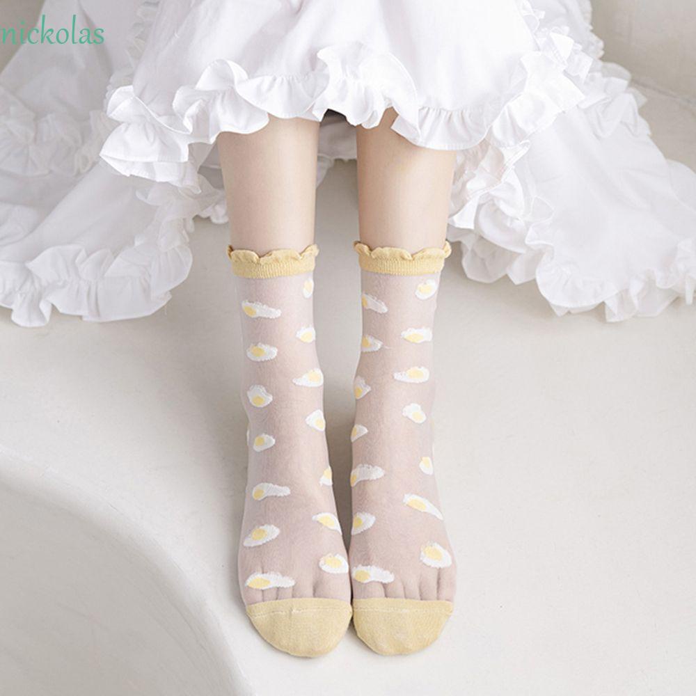 Vớ Lưới Cổ Vừa In Họa Tiết Dâu Tây / Cầu Vồng Dễ Thương Thời Trang Mùa Hè Cho Bé Gái