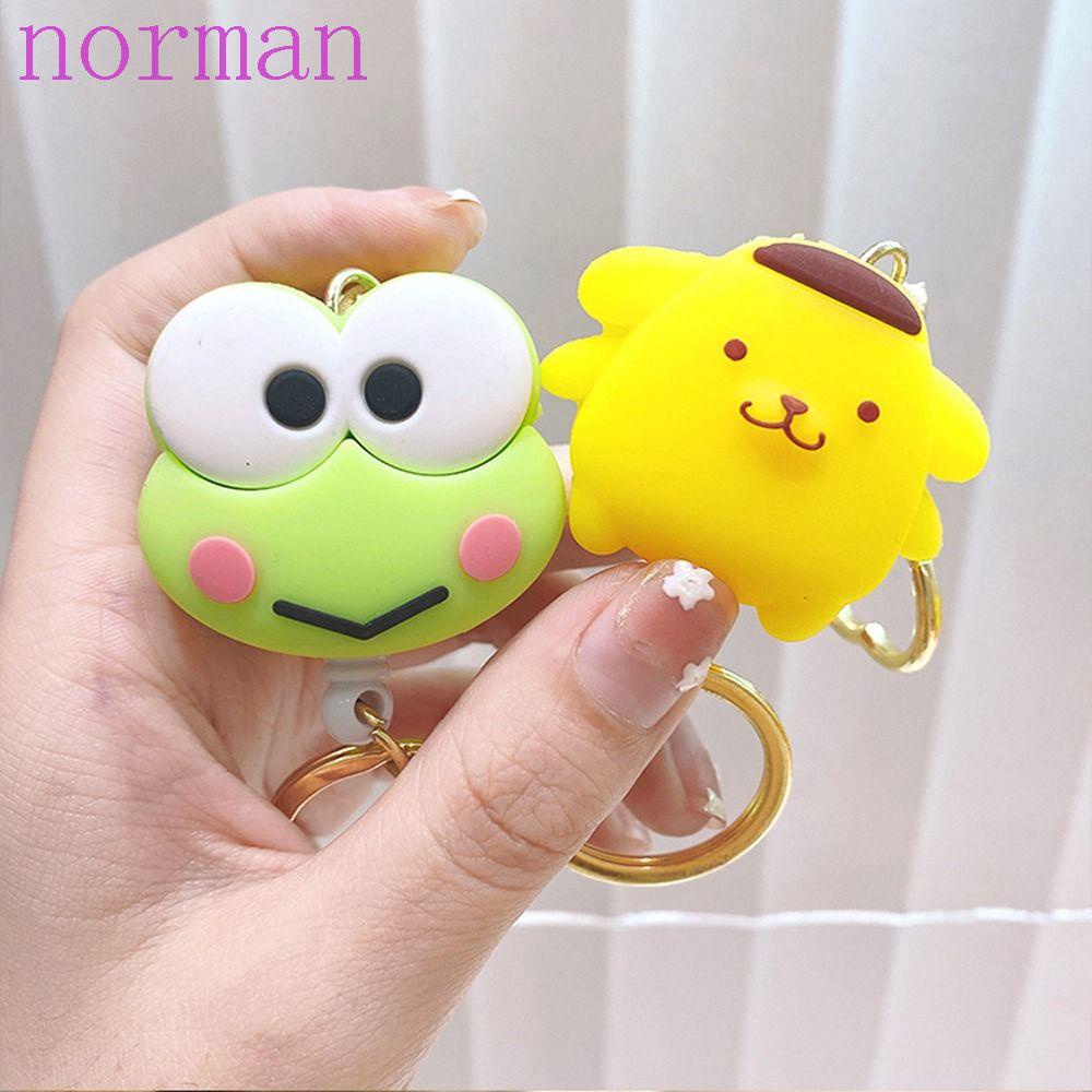 Móc Chìa Khóa Xe Hơi Hình Kuromi Ếch Chim Cánh Cụt Dễ Thương Sáng Tạo Chống Thất Lạc Có Thể Thu Gọn