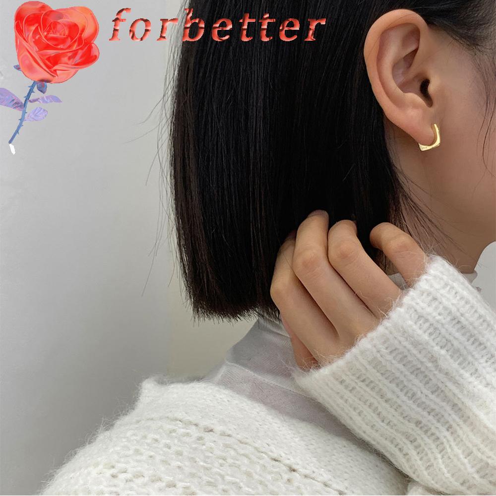 Bông Tai Dạng Vòng Tròn Phong Cách Pháp Thời Trang Cho Nữ|Bông Tai Bạc Đơn Giản Nhiều Màu Sắc