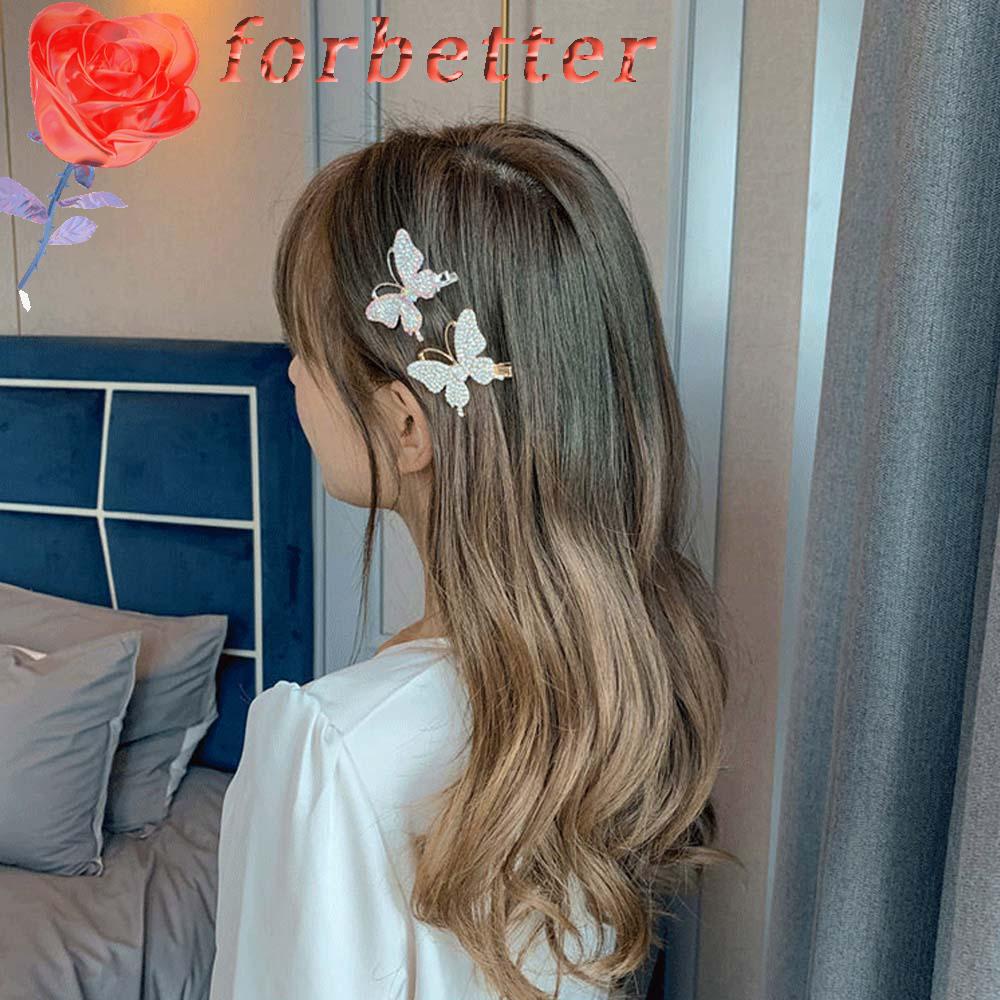 Kẹp Tóc Hình Bướm Dễ Thương Ngọt Ngào Phong Cách Hàn Quốc|Kẹp Tóc Đính Đá Lấp Lánh