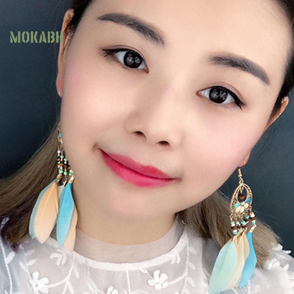 [Mok Abh] Hoa Tai Hình Oval Phong Cách Bohomian