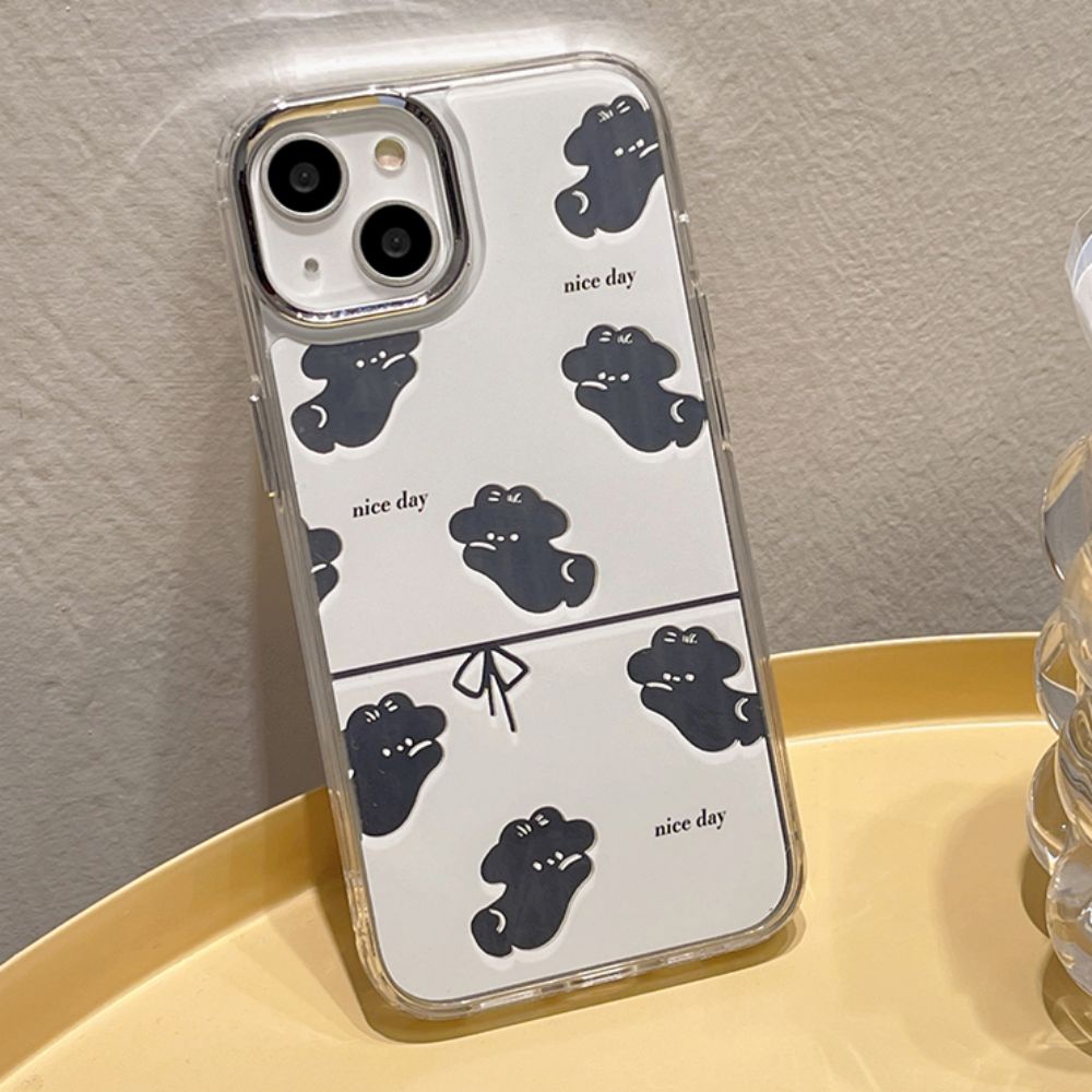 Ốp Điện Thoại TPU Mềm Chống Sốc Tráng Gương Họa Tiết Cún Hoạt Hình Cho IPhone 11 14 13 12 Pro Max