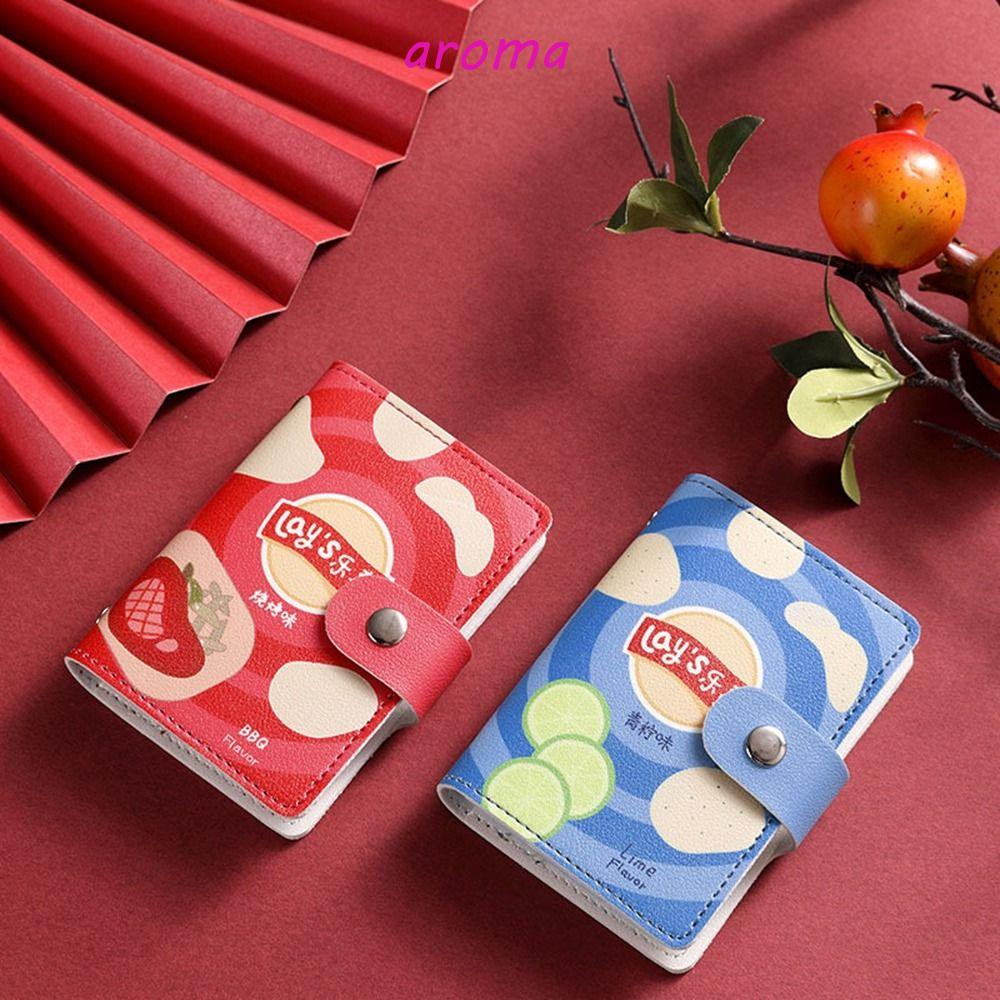 Ví Da PU Đựng Thẻ Đa Năng In Họa Tiết Khoai Tây Chiên Thời Trang Sáng Tạo Cho Nữ